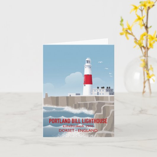 Portland Bill Lighthouse カード (黄色い花)