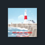 Portland Bill Lighthouse キャンバスプリント<br><div class="desc">Colourful artwork of Portland Bill Lighthouse at the southernmost point of the Jurassic coast.  Perfect for anyone who loves this wild and naturally beautiful part of Dorset.</div>
