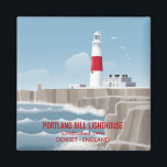 Portland Bill Lighthouse マグネット<br><div class="desc">Colourful artwork of Portland Bill Lighthouse at the southernmost point of the Jurassic coast.  Perfect for anyone who loves this wild and naturally beautiful part of Dorset.</div>