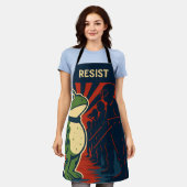 Portland Frog Protest エプロン (着用した状態)
