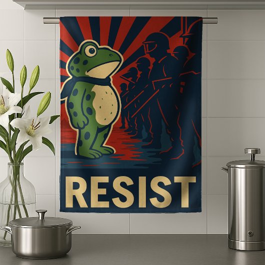 Portland Frog Protest キッチンタオル