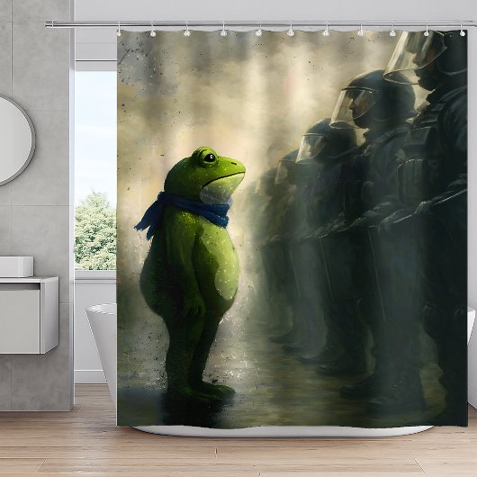 Portland Frog Protest シャワーカーテン