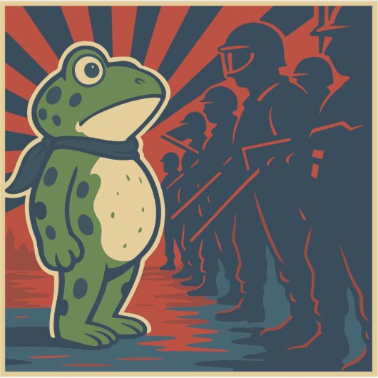 Portland Frog Protest シール (正面)