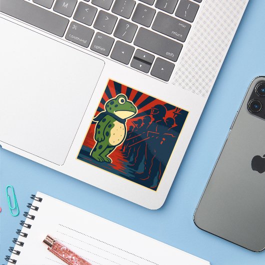 Portland Frog Protest シール (ノートパソコンとiPhone)