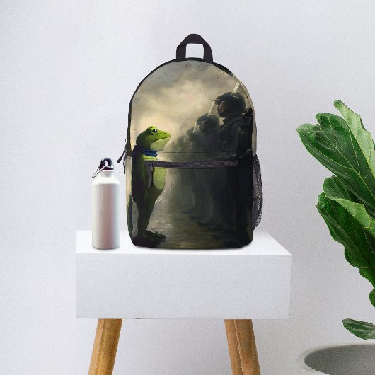 Portland Frog Protest プリントバックパック