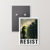 Portland Frog Protest 缶バッジ (正面/裏面)