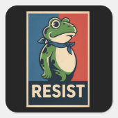 Portland Frog Protest Anti Ice Resistance I Stand  スクエアシール (正面)