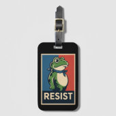 Portland Frog Protest Anti Ice Resistance I Stand ラゲッジタグ (正面縦)