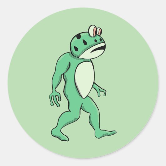 Portland frog sasquatch ラウンドシール (正面)