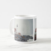 Portland Head Light in Fog コーヒーマグカップ (正面左)