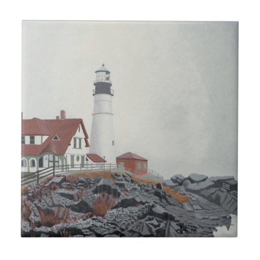 Portland Head Light in Fog タイル (正面)