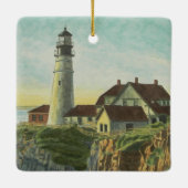 Portland Head Light Watercolor セラミックオーナメント (裏面)