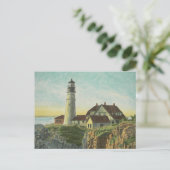 Portland Head Light Watercolor ポストカード (スタンド正面)
