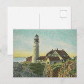 Portland Head Light Watercolor ポストカード (正面/裏面)