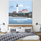 Portland Head Lighthouse キャンバスプリント (インサイチュ (寝室))