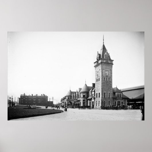 Portland, Maine Union Station Circa 1900ポスター ポスター (正面)