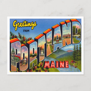 Portland, Maine Vintage Travelからの挨拶 ポストカード