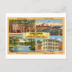 Portland, Maine, Vintage Travel ポストカード