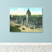 Portland, MaineExterior View of Union Station キャンバスプリント (インサイチュ (ウッドフロア))