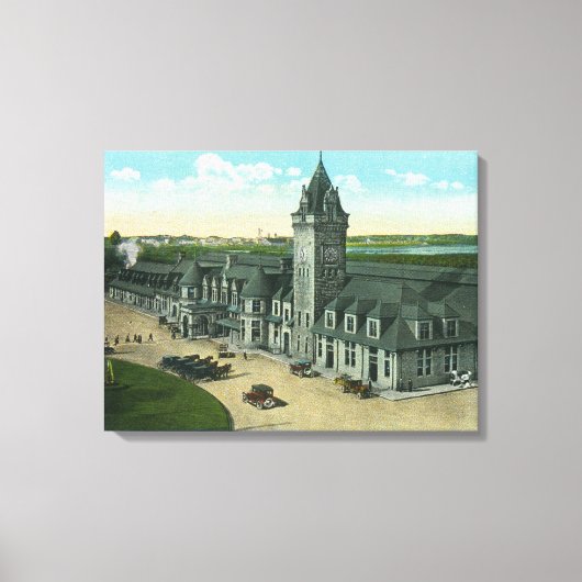 Portland, MaineExterior View of Union Station キャンバスプリント (正面)