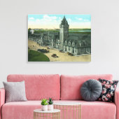 Portland, MaineExterior View of Union Station キャンバスプリント (インサイチュ (リビング))