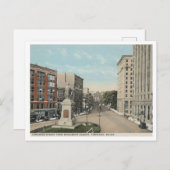Portland ME, Congress St, Monument Square 1920s ポストカード (正面/裏面)
