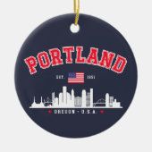 Portland Modern Skyline city セラミックオーナメント (正面)