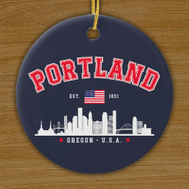 Portland Modern Skyline city セラミックオーナメント