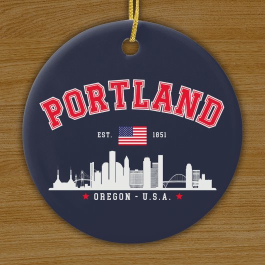 Portland Modern Skyline city セラミックオーナメント