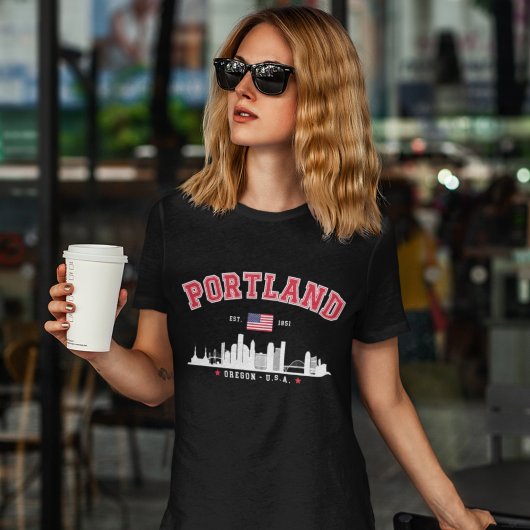 Portland Modern Skyline city トライブレンドＴシャツ
