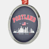 Portland Modern Skyline city メタルオーナメント (左)