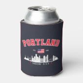 Portland Modern Skyline city 缶クーラー (缶正面)