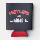 Portland Modern Skyline city 缶クーラー (正面)