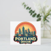 Portland Oregon Skyline ポストカード (スタンド正面)