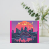 Portland Oregon Skyline ポストカード (スタンド正面)