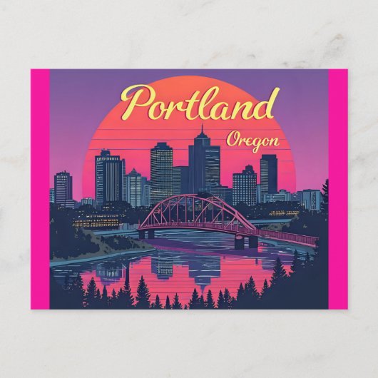 Portland Oregon Skyline ポストカード (正面)
