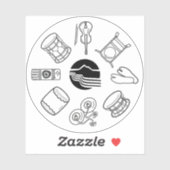 Portland Taiko Line Art Single Sticker シール (シート)