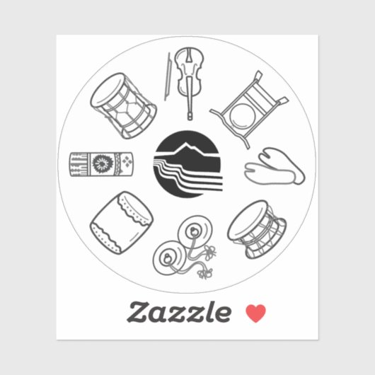 Portland Taiko Line Art Single Sticker シール (シート)