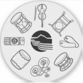 Portland Taiko Line Art Single Sticker シール (正面)