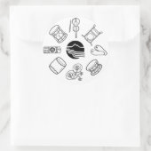 Portland Taiko Line Art Sticker Sheet ラウンドシール (バッグ)