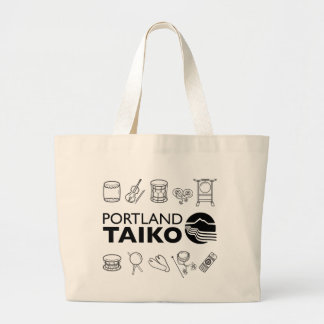 Portland Taiko Line Art Tote Bag ラージトートバッグ