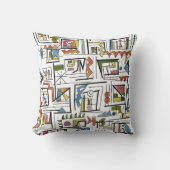 Portland-Whimsical Abstract Geometric Art クッション (正面)