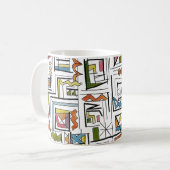 Portland-Whimsical Modern Geometric Art コーヒーマグカップ (正面左)