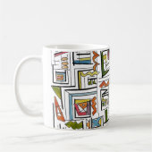 Portland-Whimsical Modern Geometric Art コーヒーマグカップ (左)