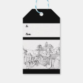 Portmeirion North Walesペンとインクスケッチ ギフトタグ (裏面)