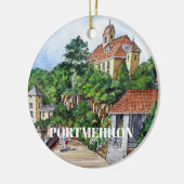 Portmeirion North Walesペンとインクスケッチ セラミックオーナメント (左)