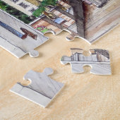 Portmeirion North Walesペンアンドウォッシュスケッチ ジグソーパズル (側面)