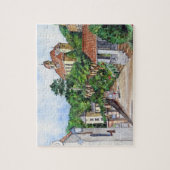Portmeirion North Walesペンアンドウォッシュスケッチ ジグソーパズル (縦)