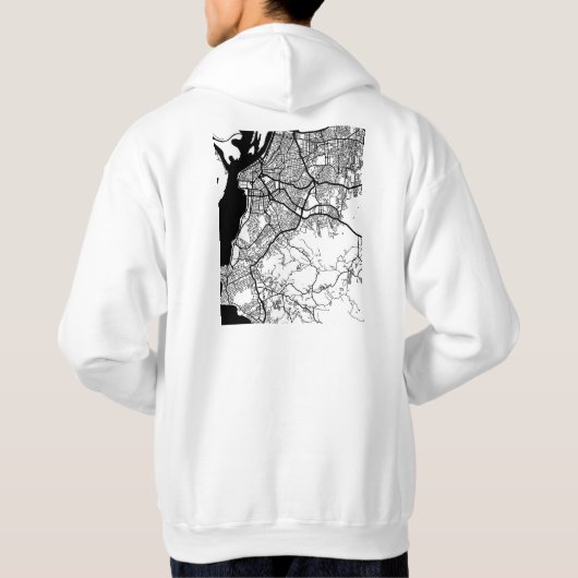 Porto Alegre Brazil City Map パーカ (裏面)