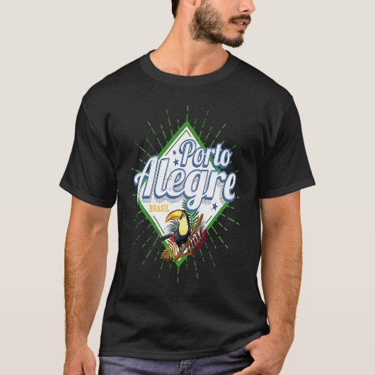Porto Alegre Rio Grande do Sul Brazil Retro Toucan Tシャツ (正面)